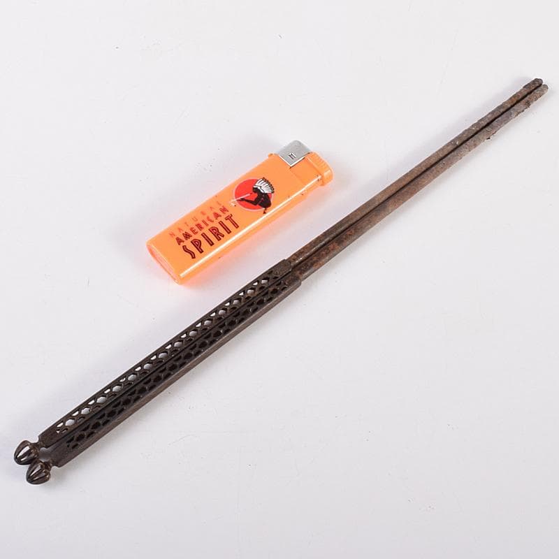 茶道具 一辰造 鉄時代 角透七宝象嵌入 飾火箸 共箱 V R7701 - メルカリ