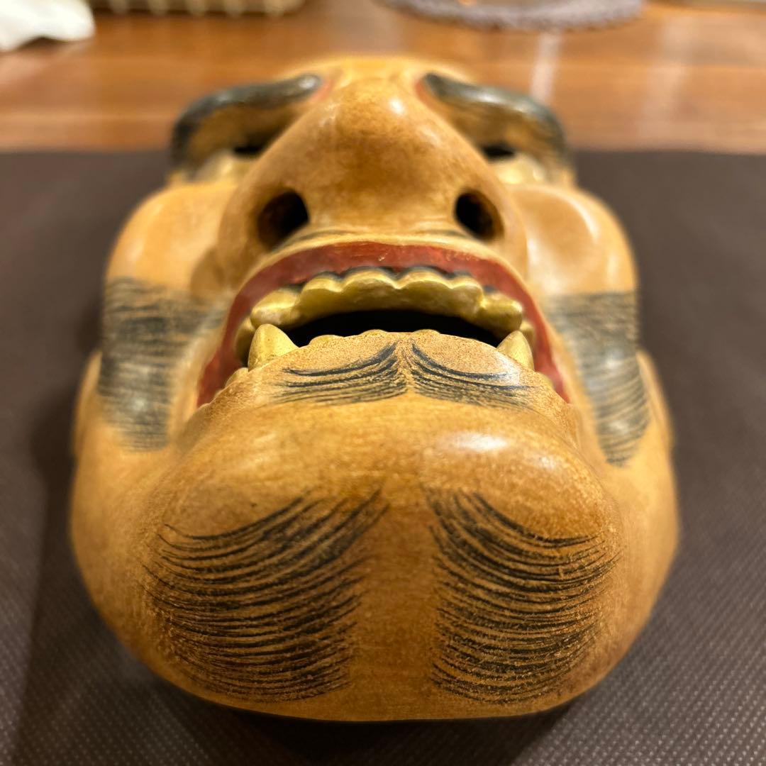 能面 木彫り 顰 しかみ