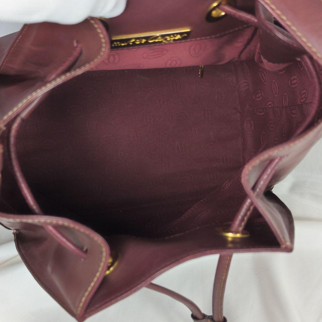 【美品】 カルティエ 巾着バッグ マストライン ワンショルダー カード 保存袋付