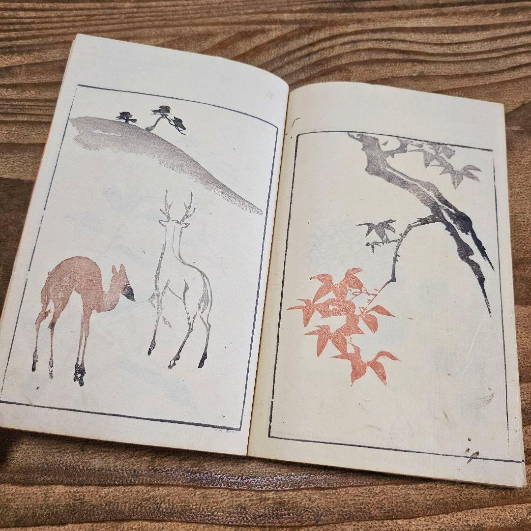 to9386 和本 讃料画図 蕙斎麁画 四編 絵手本 彩色木版画 絵本 古文書