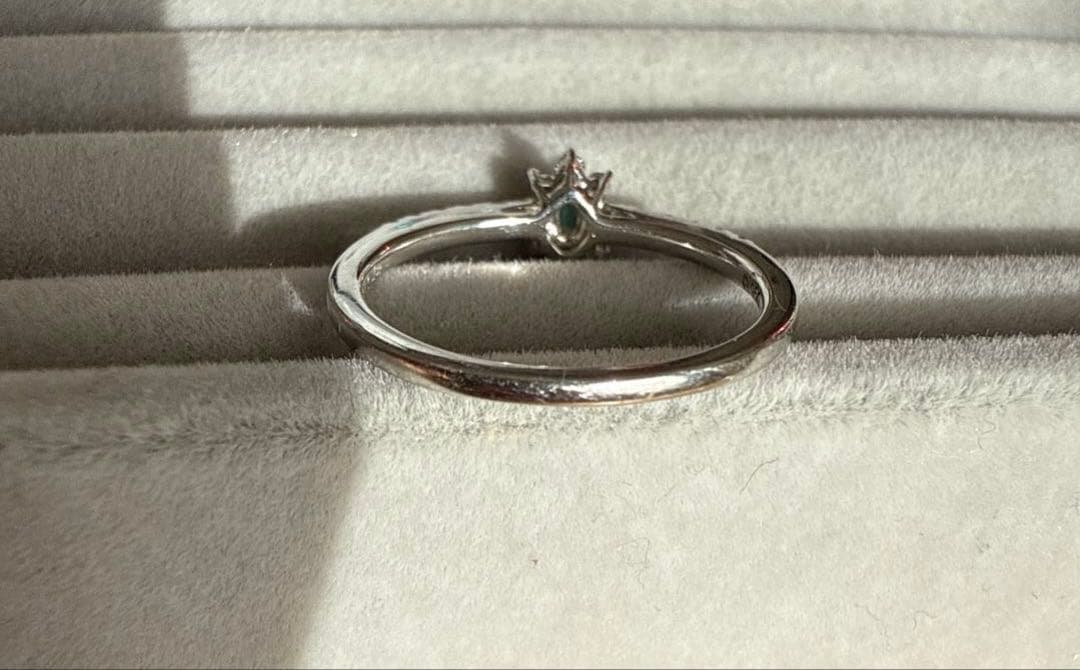 ブラジル産　非加熱パライバトルマリン　プラチナリング 11号　鑑別所付き