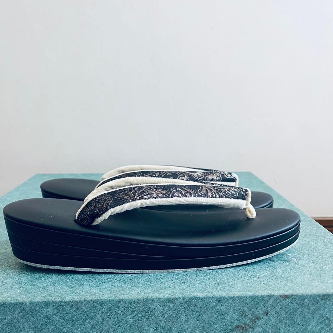 【新品未使用】西陣織 おしゃれ草履＆バッグセット Mサイズ シックモダン