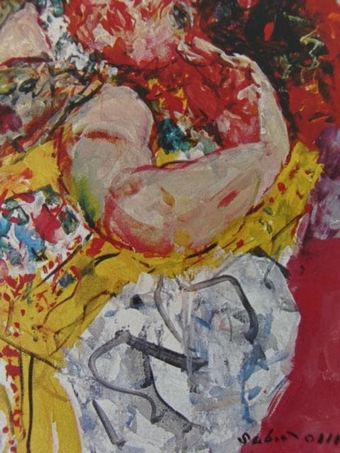 宮本三郎、【黒いレースの女】、希少な大判額装用画集より、新品高級額装付