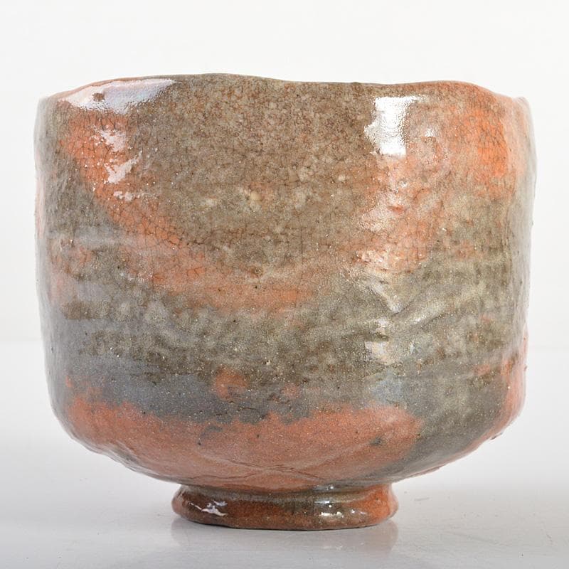 九代楽吉左衛門 了入作 赤楽茶碗 吸江斎箱書 十