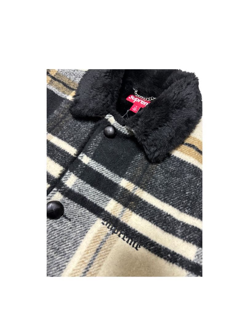 か*ず様 Sサイズ Supreme Plaid Car Coat Cream