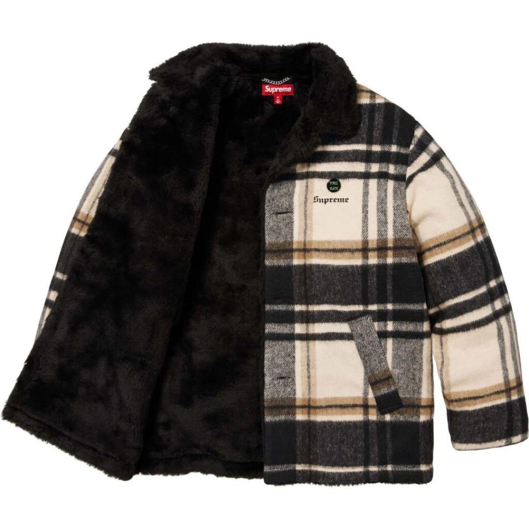 か*ず様 Sサイズ Supreme Plaid Car Coat Cream