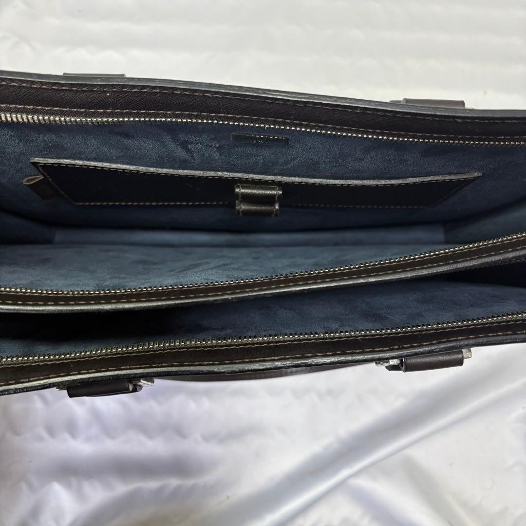 Dunhill ダンヒル ダークブラウン ビジネスバッグ　ショルダーベルト付き