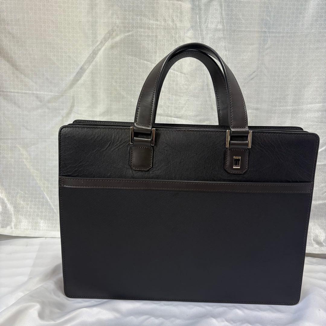 Dunhill ダンヒル ダークブラウン ビジネスバッグ　ショルダーベルト付き
