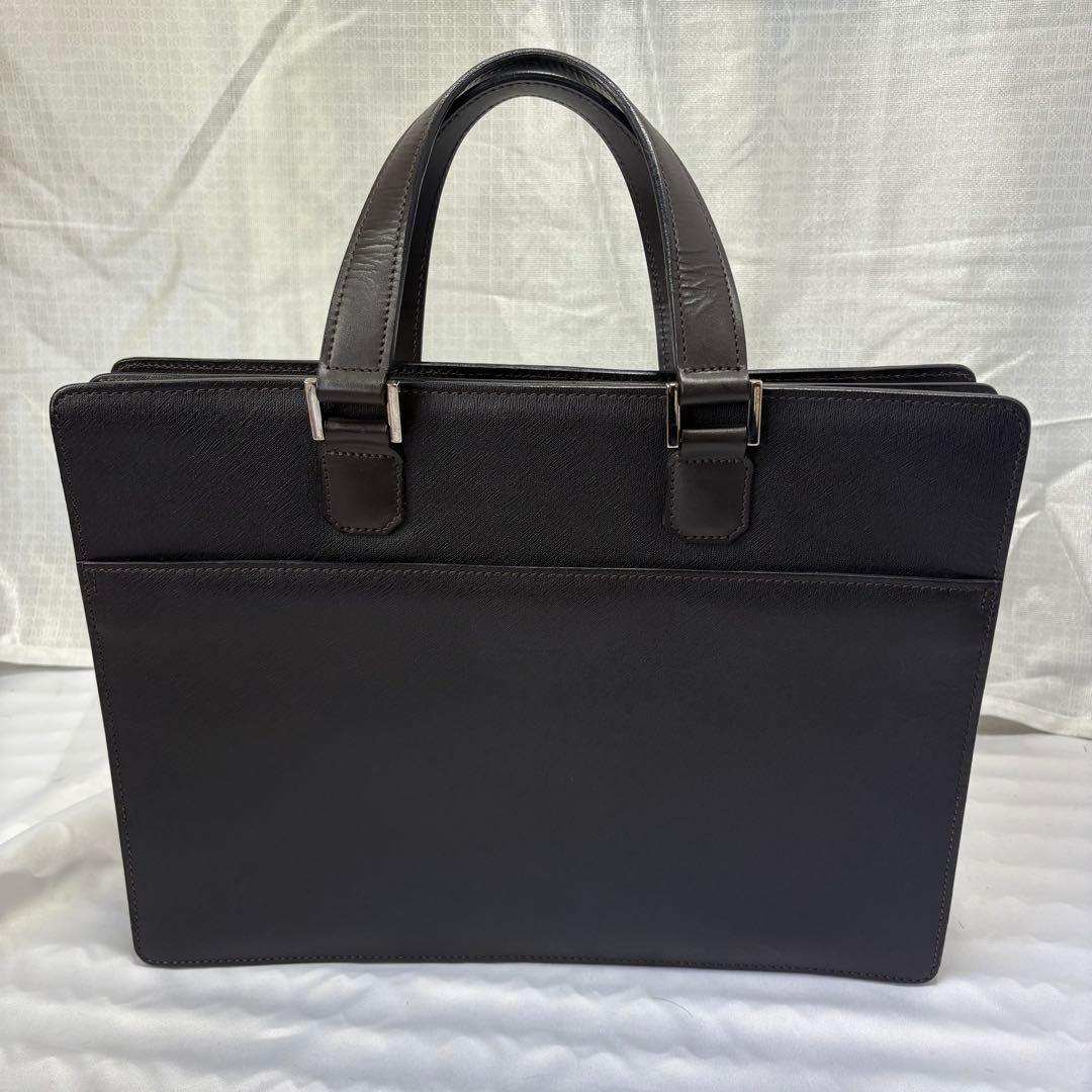 Dunhill ダンヒル ダークブラウン ビジネスバッグ　ショルダーベルト付き