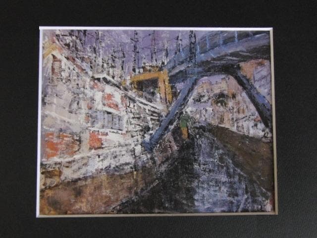 米原二郎（1912~1980）独立美術協会会員あざみ油絵F3号