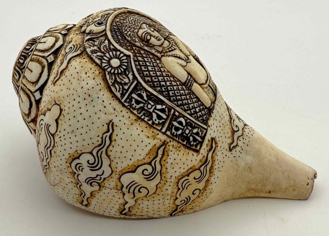 ◇チベット密教法具 法螺貝（シャンカ）・ヴィルーパ-2