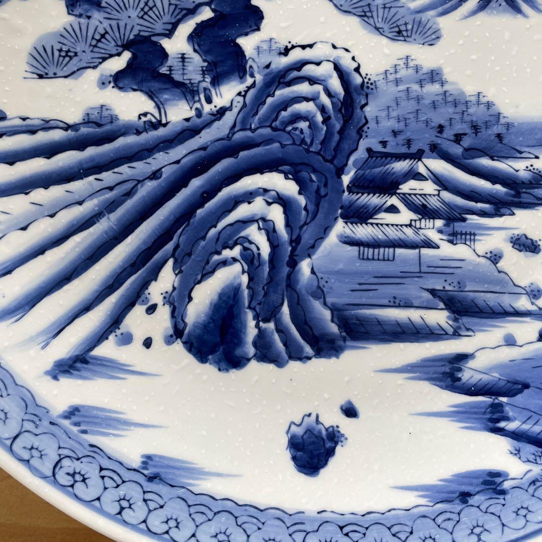 お値下げ 40cm以上 陶器大皿 山水図 大正レトロ 昭和レトロ