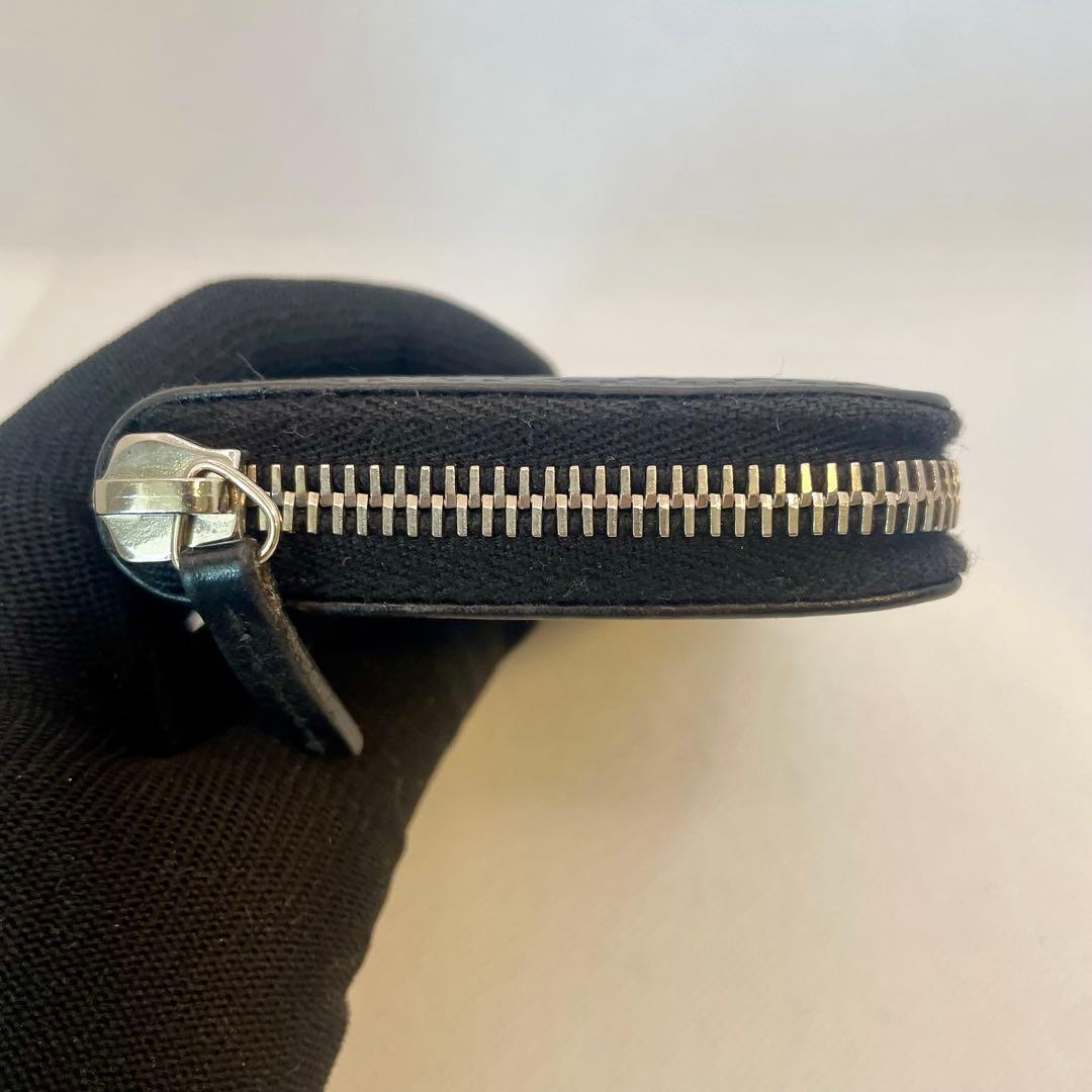 GUCCI 財布 黒 レザー ディアマンテ ケース コンパクトウォレット