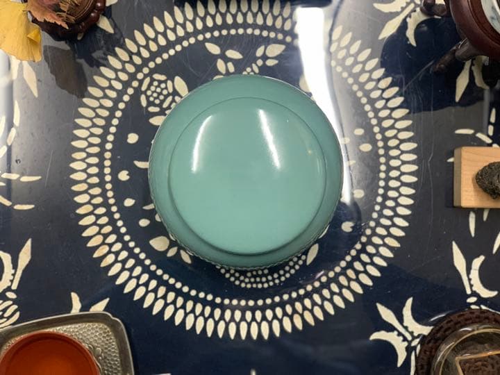 シノワズリ　龍泉？朝鮮？青磁　大口径　大茶壷　珍品　エメラルドグリーン