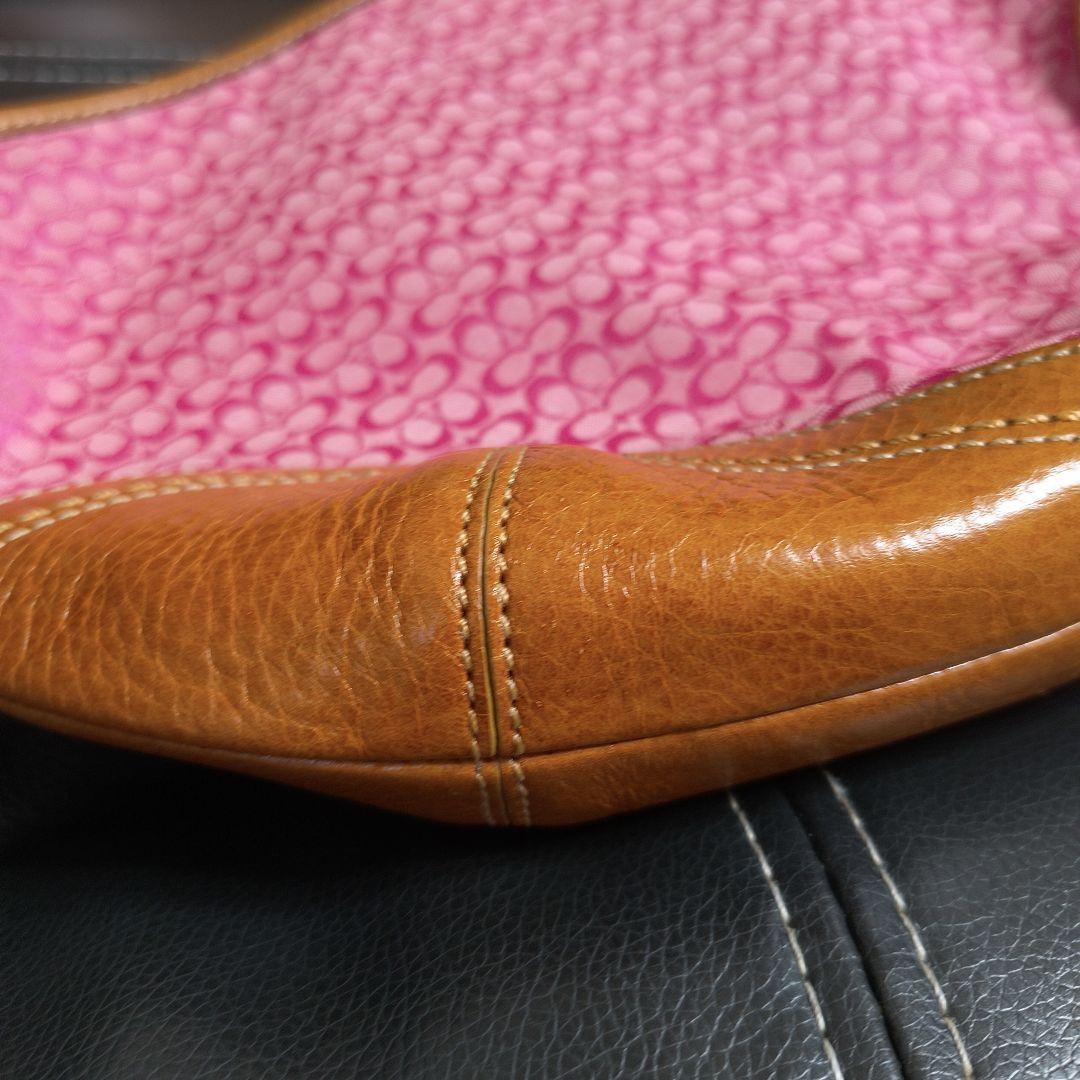 コーチ COACH ハンドバッグ シグネチャー ピンク×ブラウン