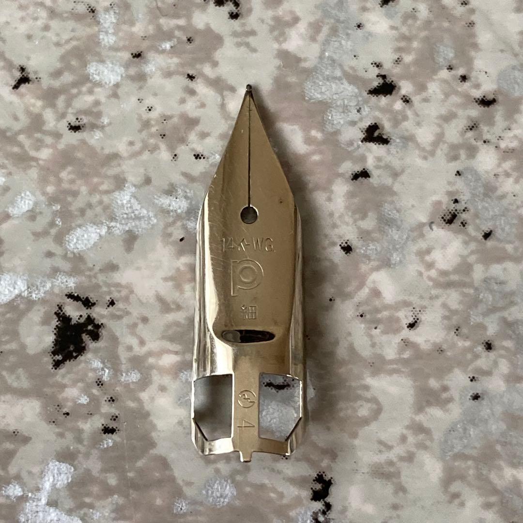 033 オーバーホール済み 万年筆 プラチナ 蝕刻 全格子 ロング 14k