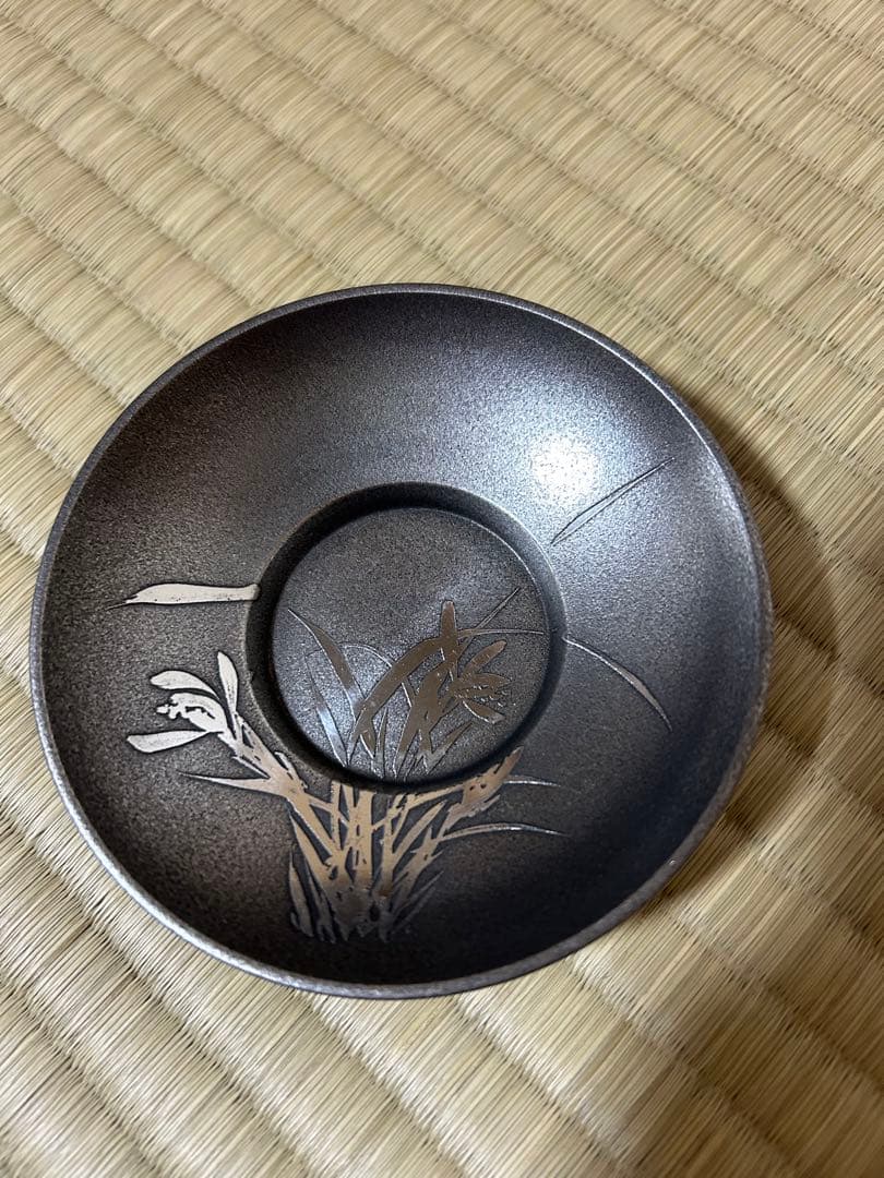 錫　茶托　錫師　松下喜山　5客セット