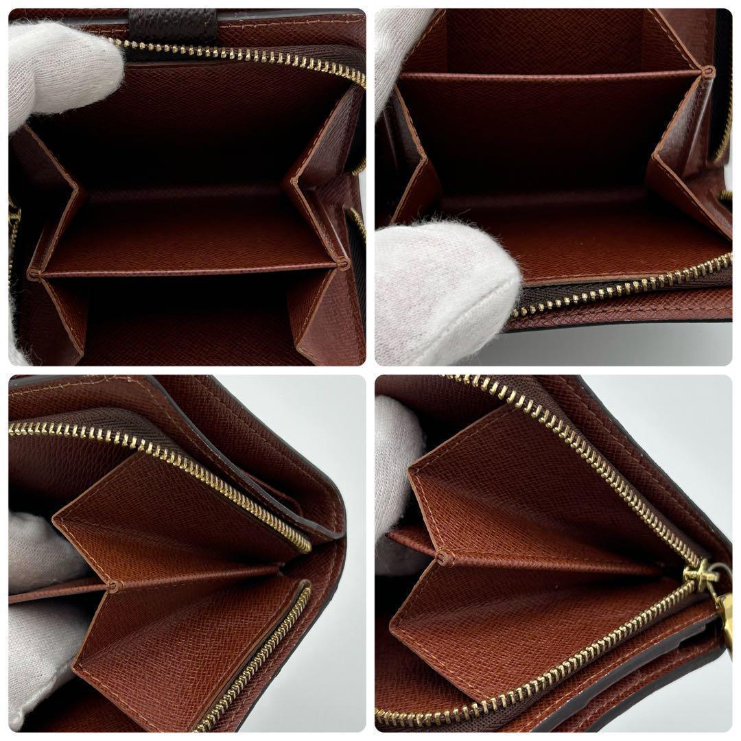 美品】 ルイヴィトン モノグラム コンパクトジップ 二つ折り 財布