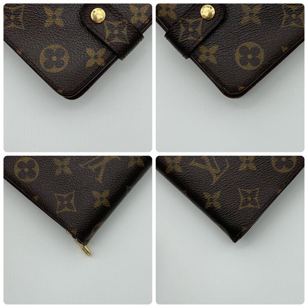 美品】 ルイヴィトン モノグラム コンパクトジップ 二つ折り 財布