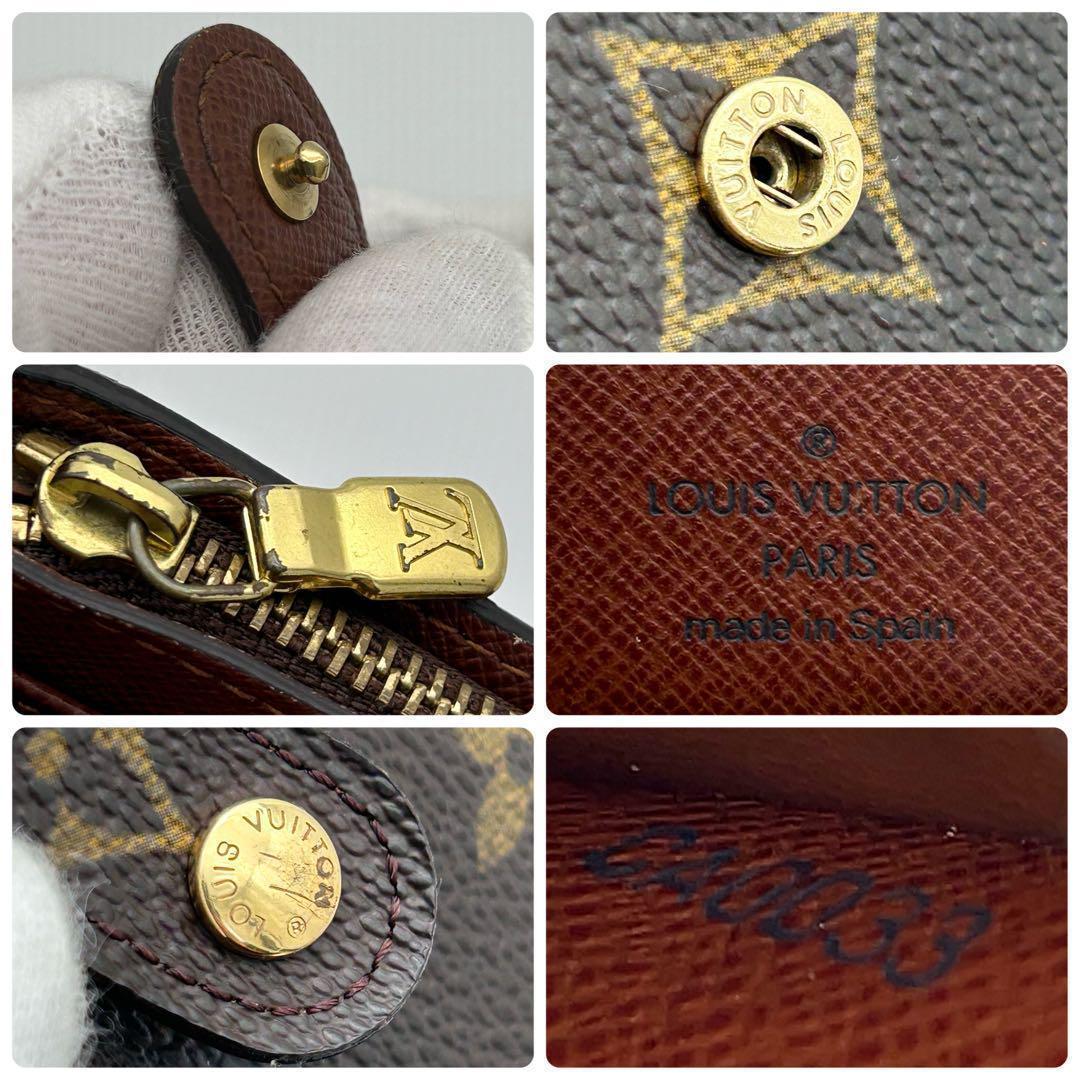 美品】 ルイヴィトン モノグラム コンパクトジップ 二つ折り 財布