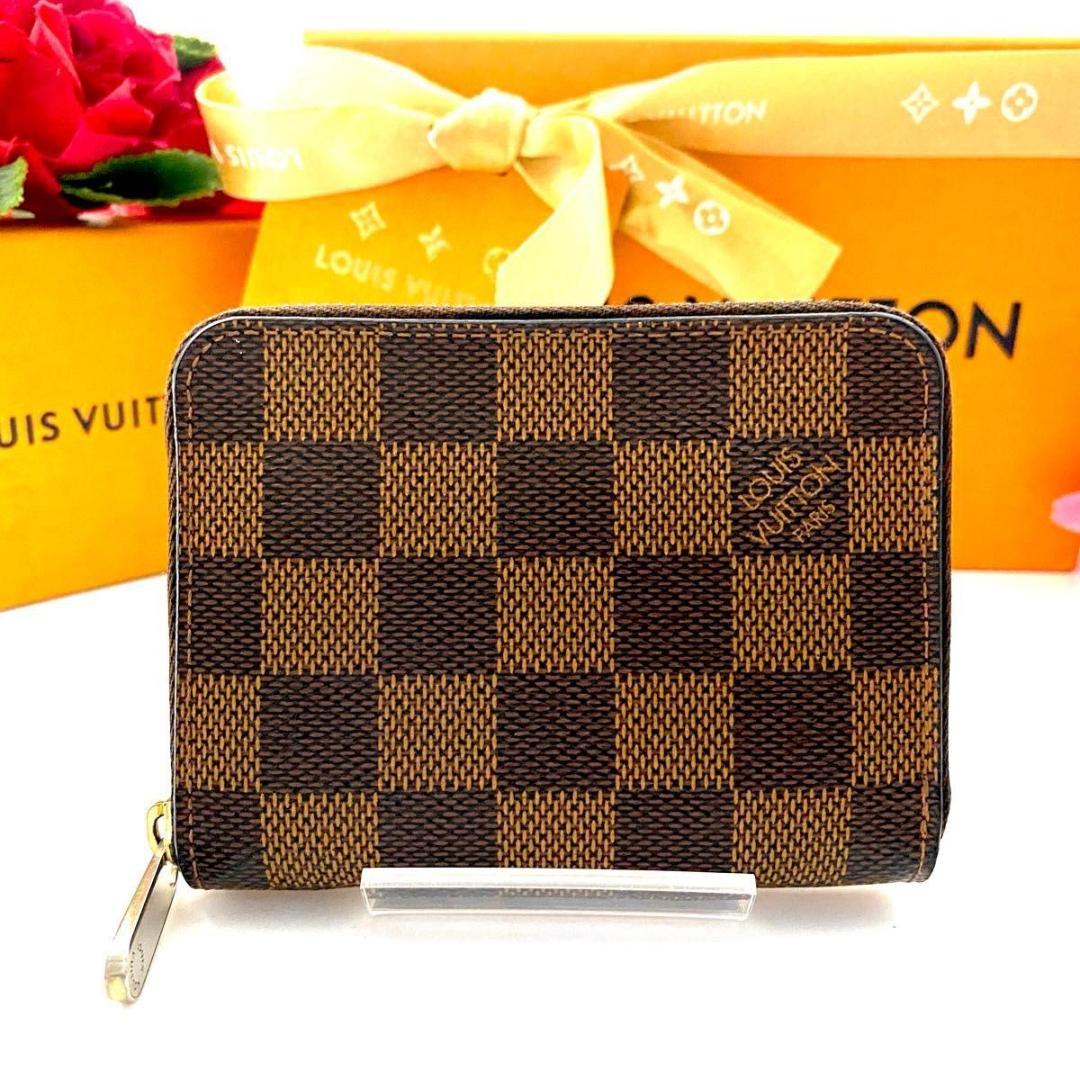 ルイ ヴィトン◎パース ラウンドファスナー ダミエ エベヌ ブラウン 茶色