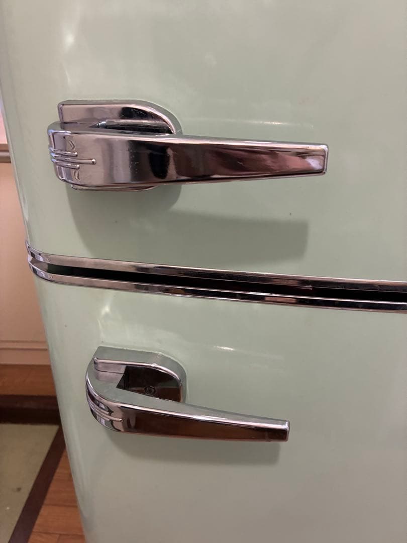 レトロ　2ドア冷蔵庫 幅48cm 81L たのめる便　2022製　ミント