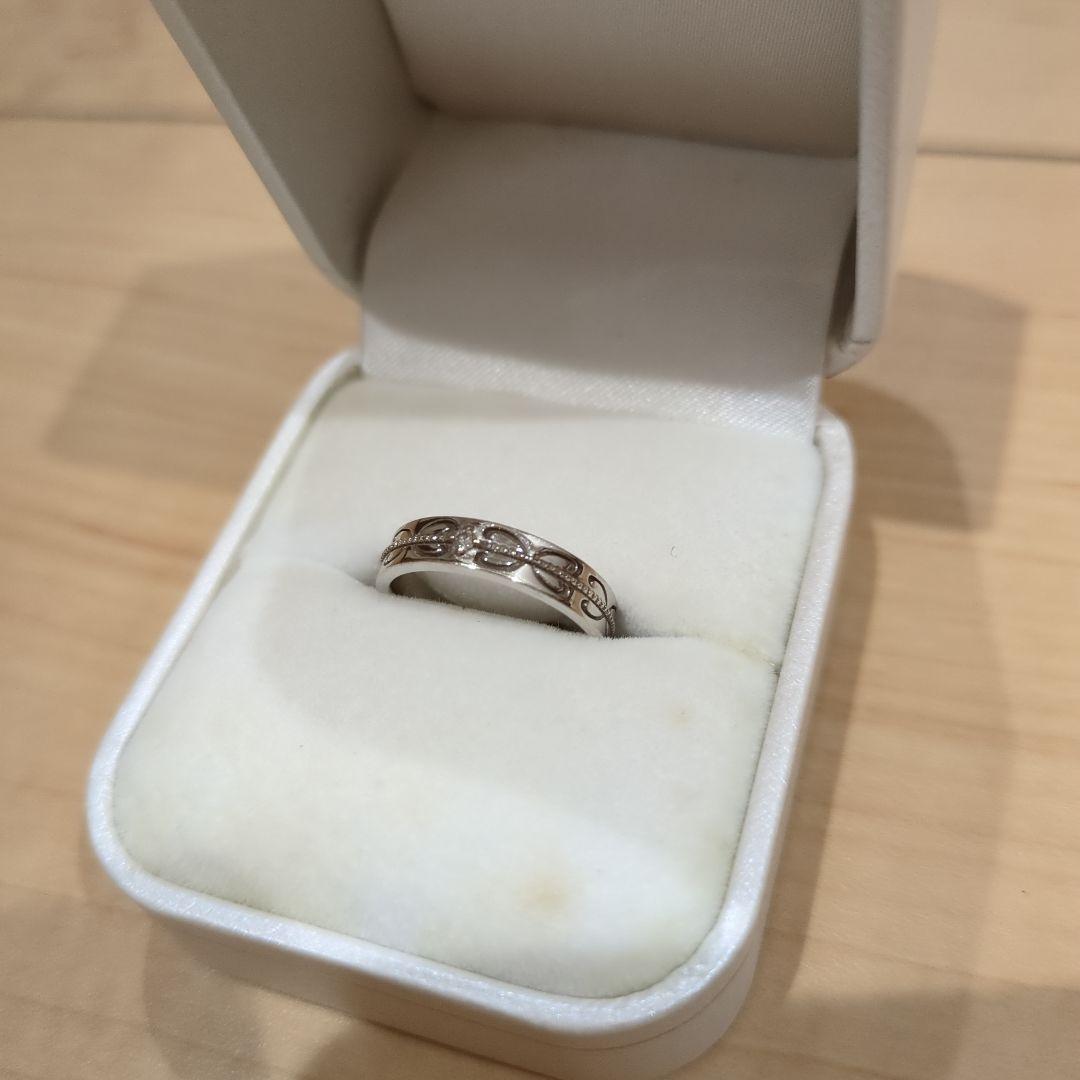 指輪　K10WG 0.02カラット　デザインリング