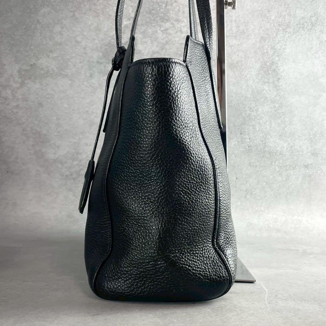 【お買い得】プラダ トートバッグ ハンドバッグ レザー ブラック