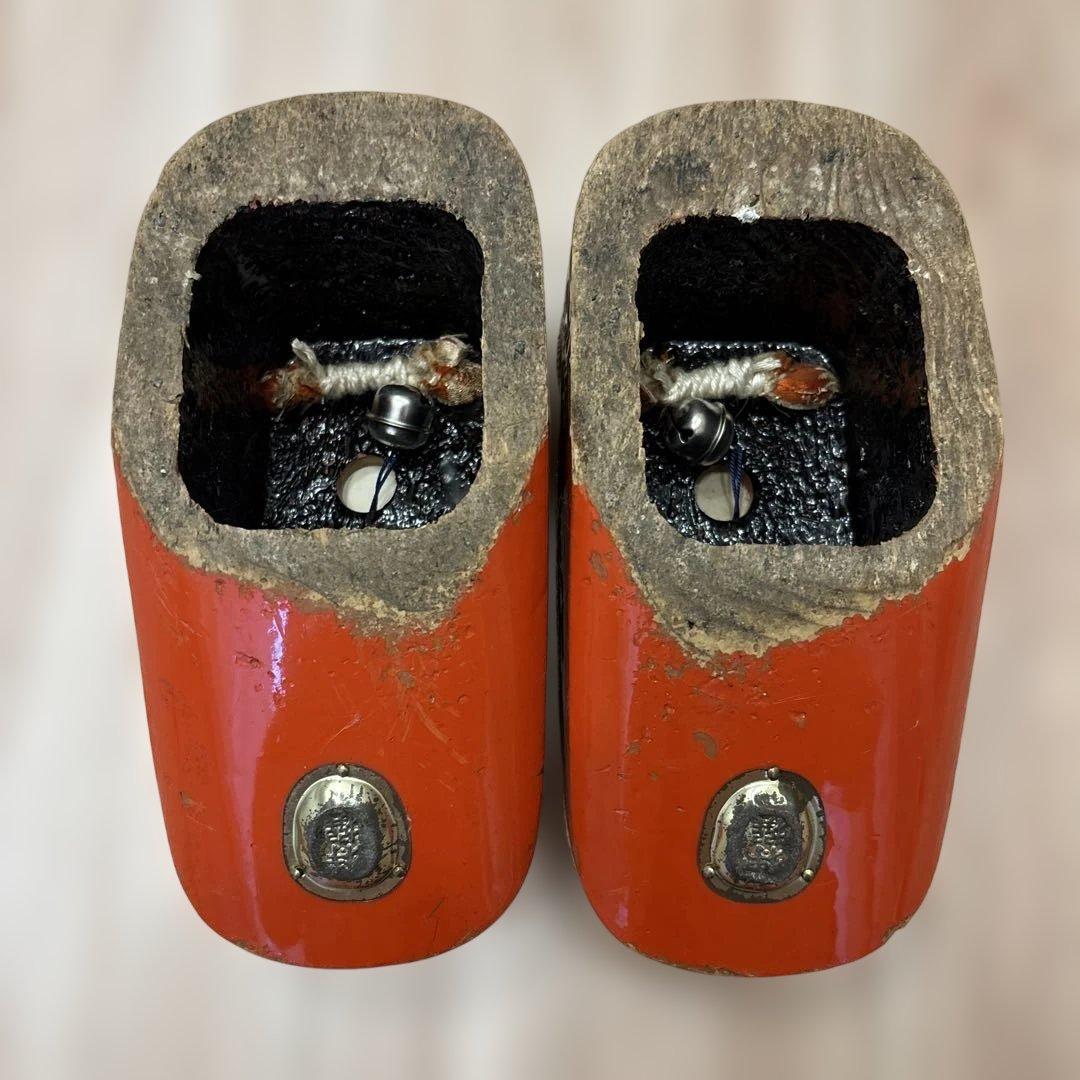 七五三　7歳　ぽっくり下駄　オレンジ系