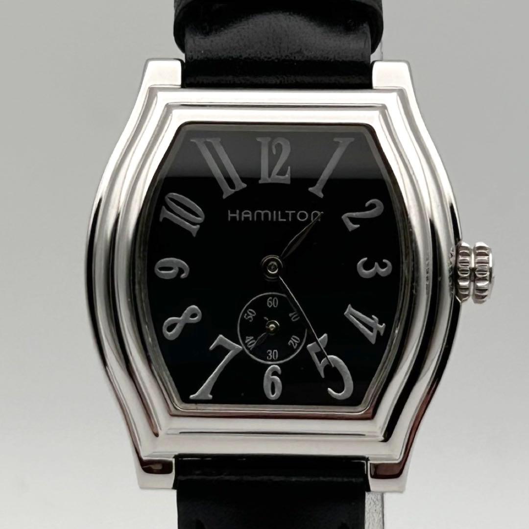 【稼働】HAMILTON ハミルトン ダッドソン ミニ スモセコ ブラック文字盤