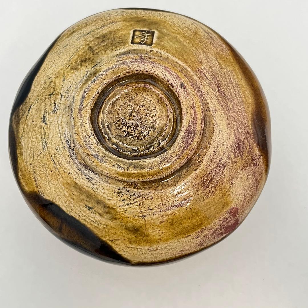 大樋焼 年郎 茶碗 茶道具 半筒茶碗 飴色 飴釉 抹茶 抹茶椀 10.5