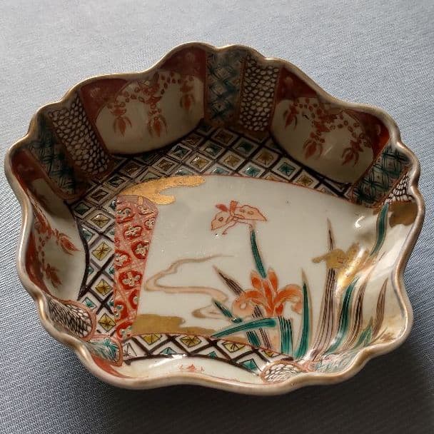 江戸幕末＊明治＊骨董＊時代物！金彩色絵皿＊飾り皿として