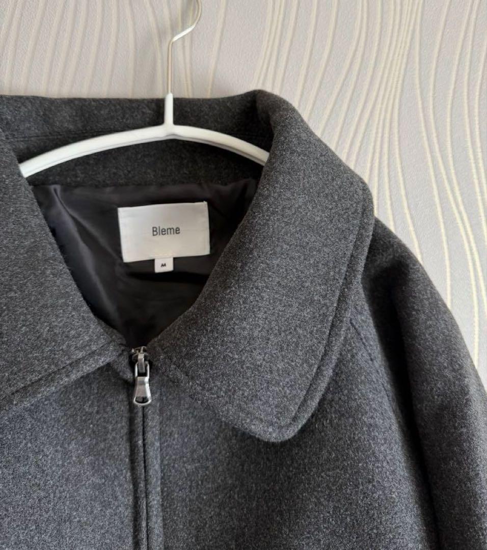 Bleme ダブルジップ メルトンハリントンジャケット チンストラップ付き