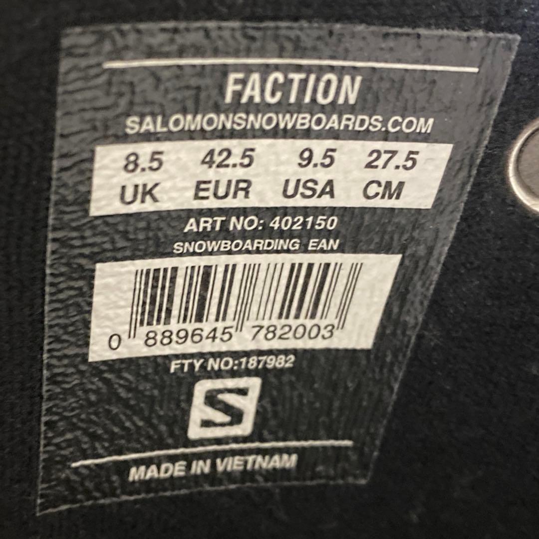 【美品_即日発送】スノボ SALOMON サロモン　FACTION 27.5cm