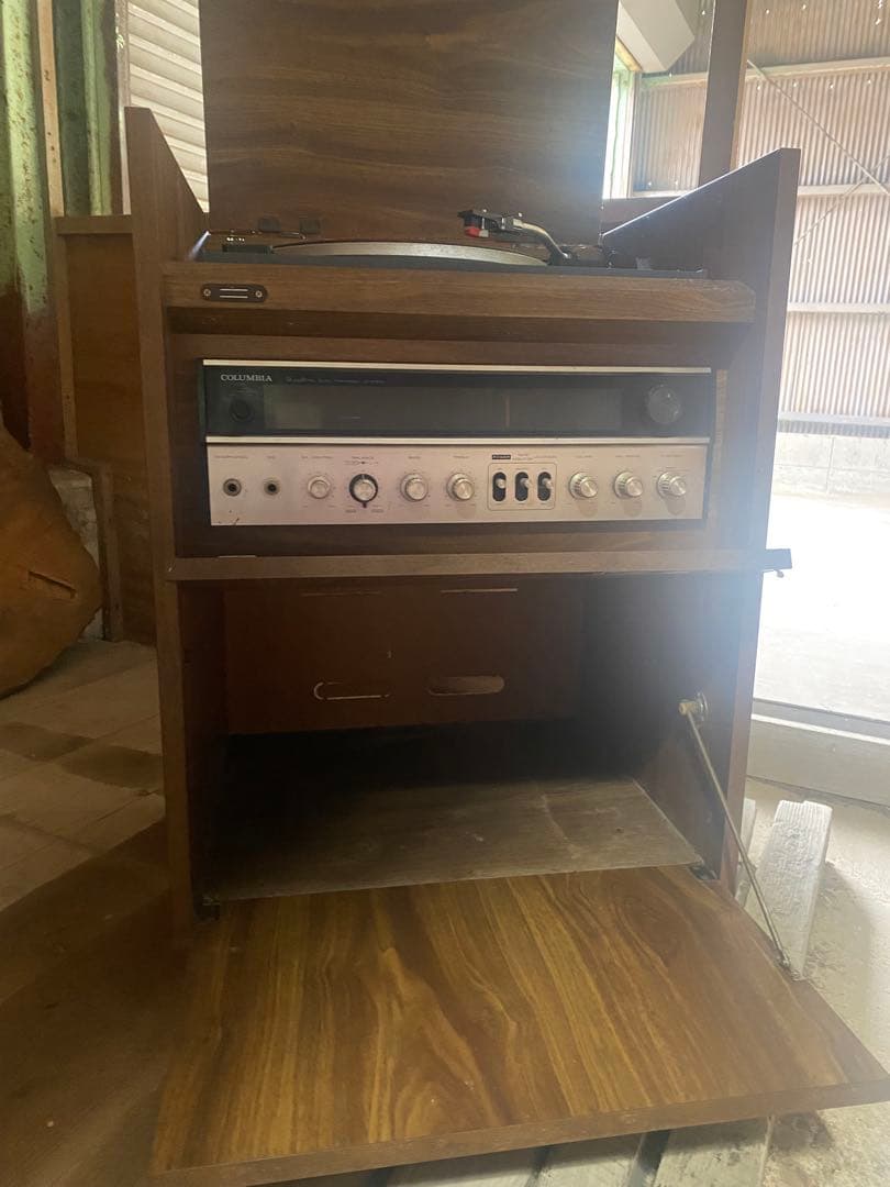 Columbia コロムビア レコードプレーヤーとスピーカーセット アンティーク