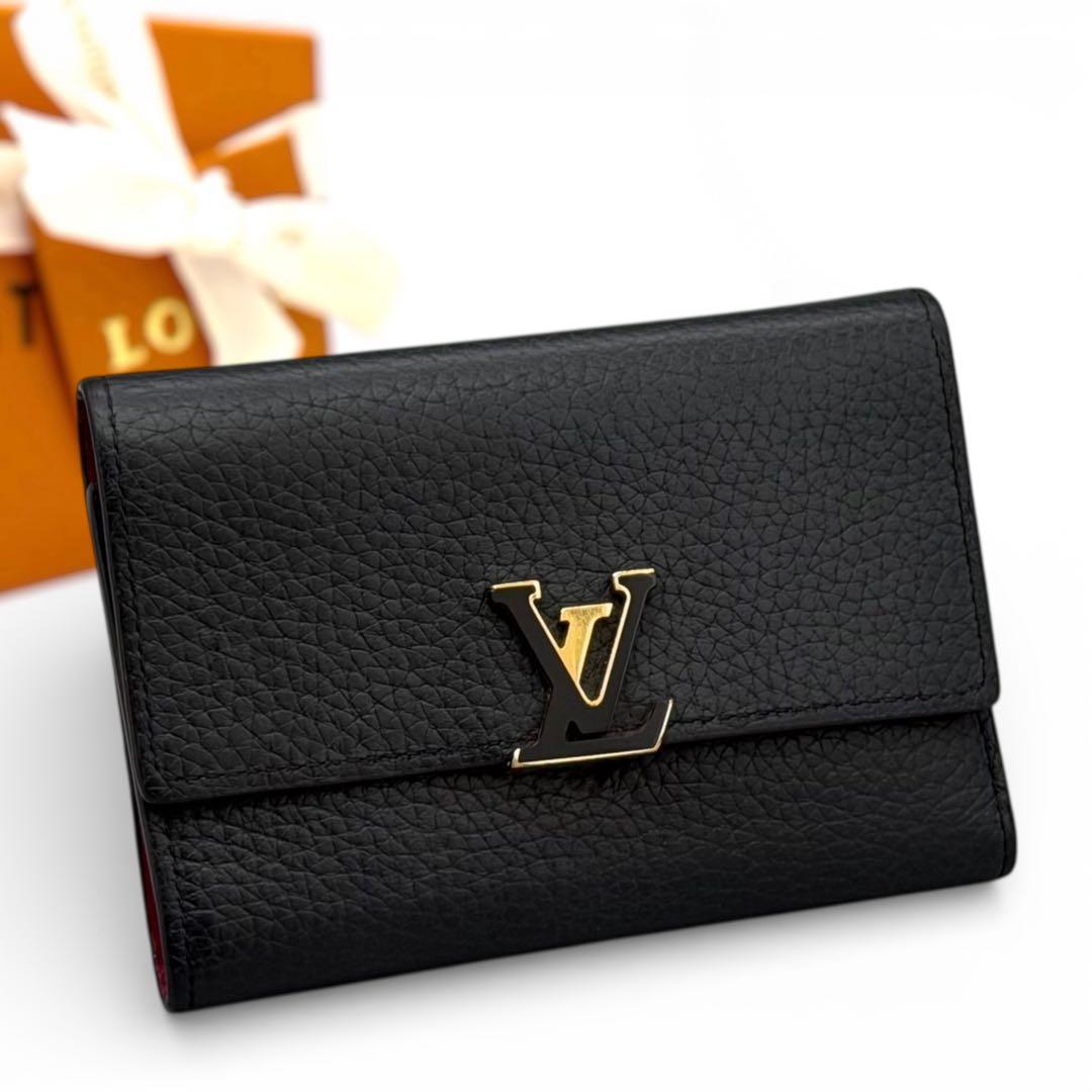 ルイヴィトン ポルトフォイユ カプシーヌ コンパクト ノワール 黒