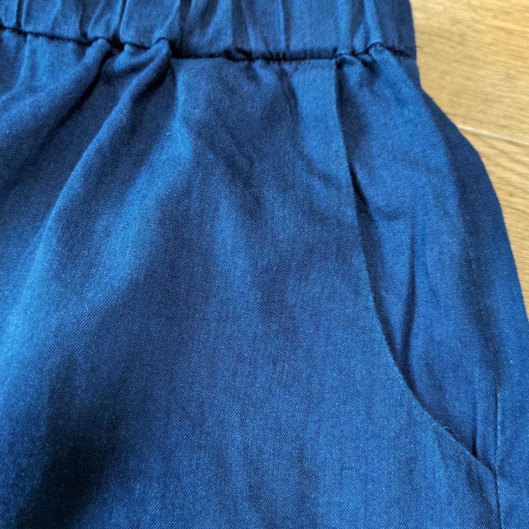 アルベロベロ♥️ぶたさん刺繍ネイビー サルエルパンツ インディゴ染め