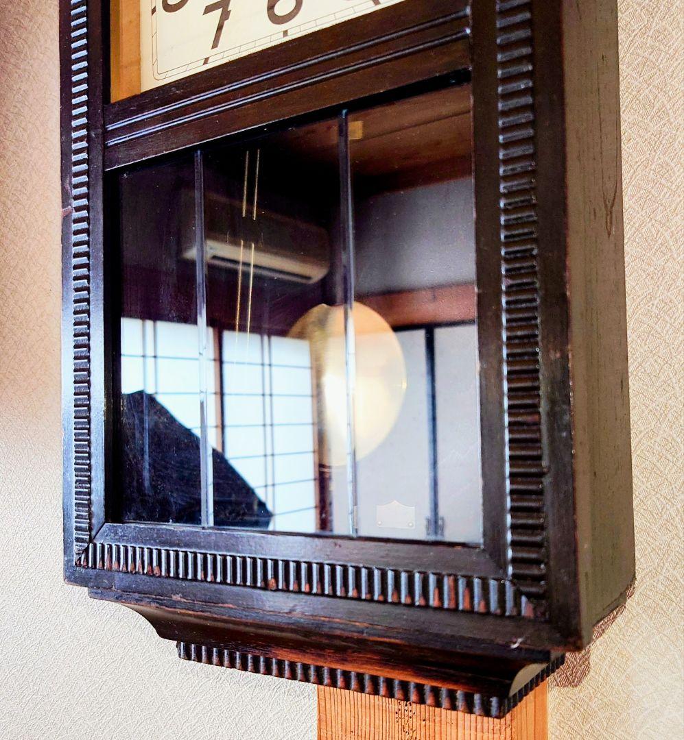 〈完動・美品〉精工舎　角支宮型ゼンマイ振り子掛け時計