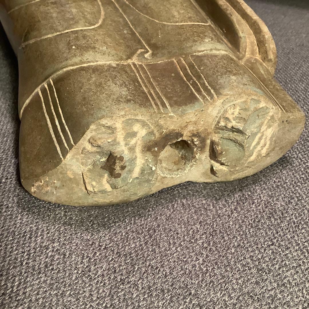 北魏・石仏「阿弥陀如来立像」南北朝時代・北斎・中国古代緑玉・隋極上