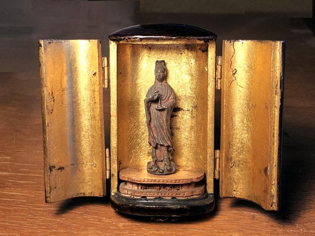 厨子入り観音 】 携行仏 江戸～戦前