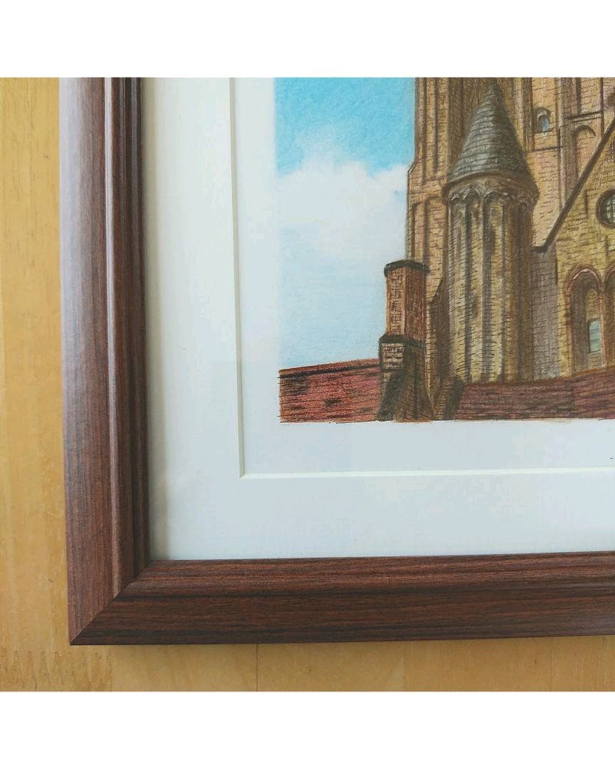 絵画色鉛筆風景画『ベルギー聖母教会』原画