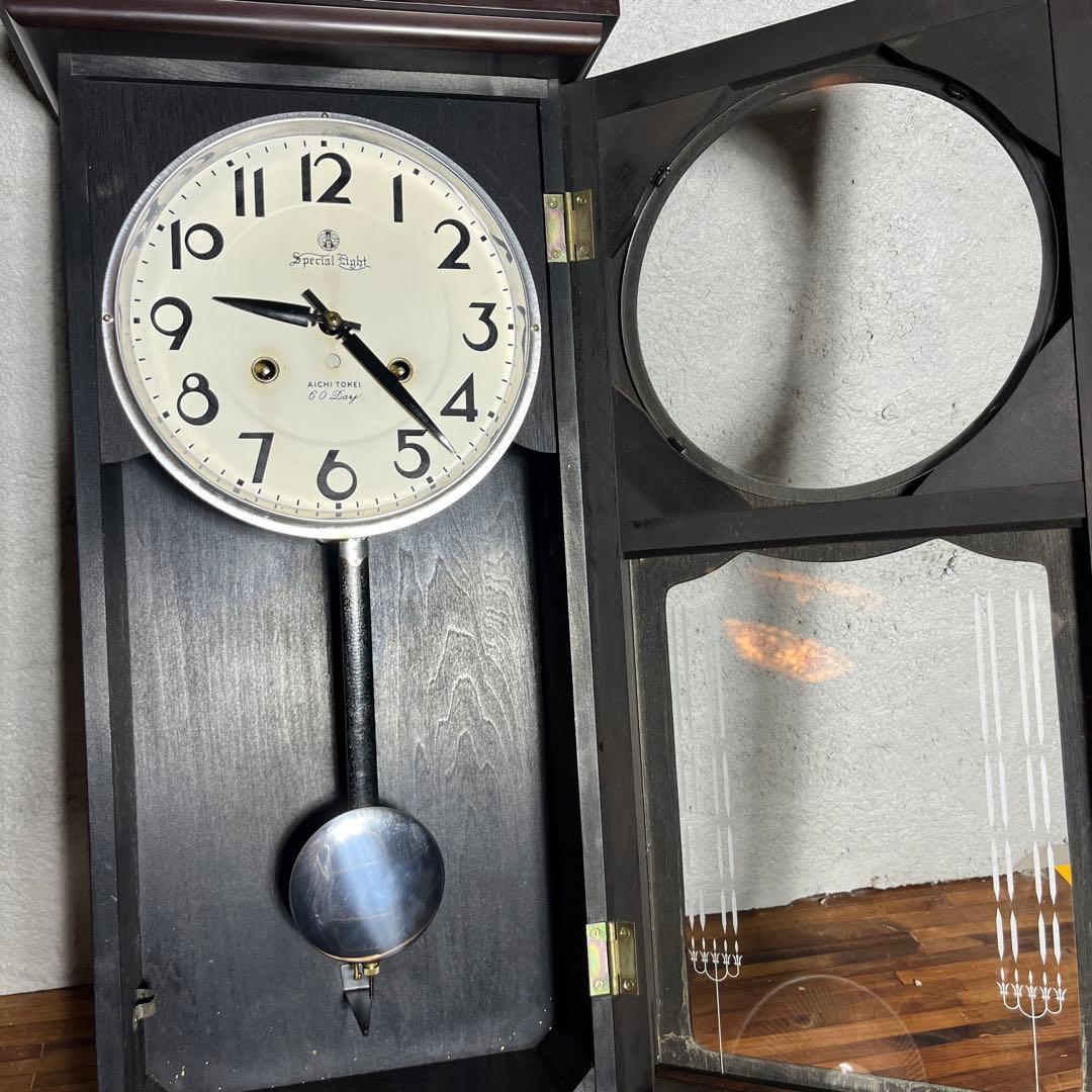 [動作確認済]AICHI TOKEI 掛け時計 振り子式 昭和レトロ 壁掛け時計