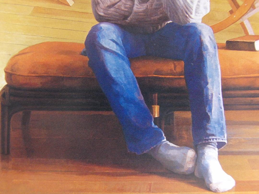 弥富節子、【時の行方】、希少な額装用画集より、新品額装付