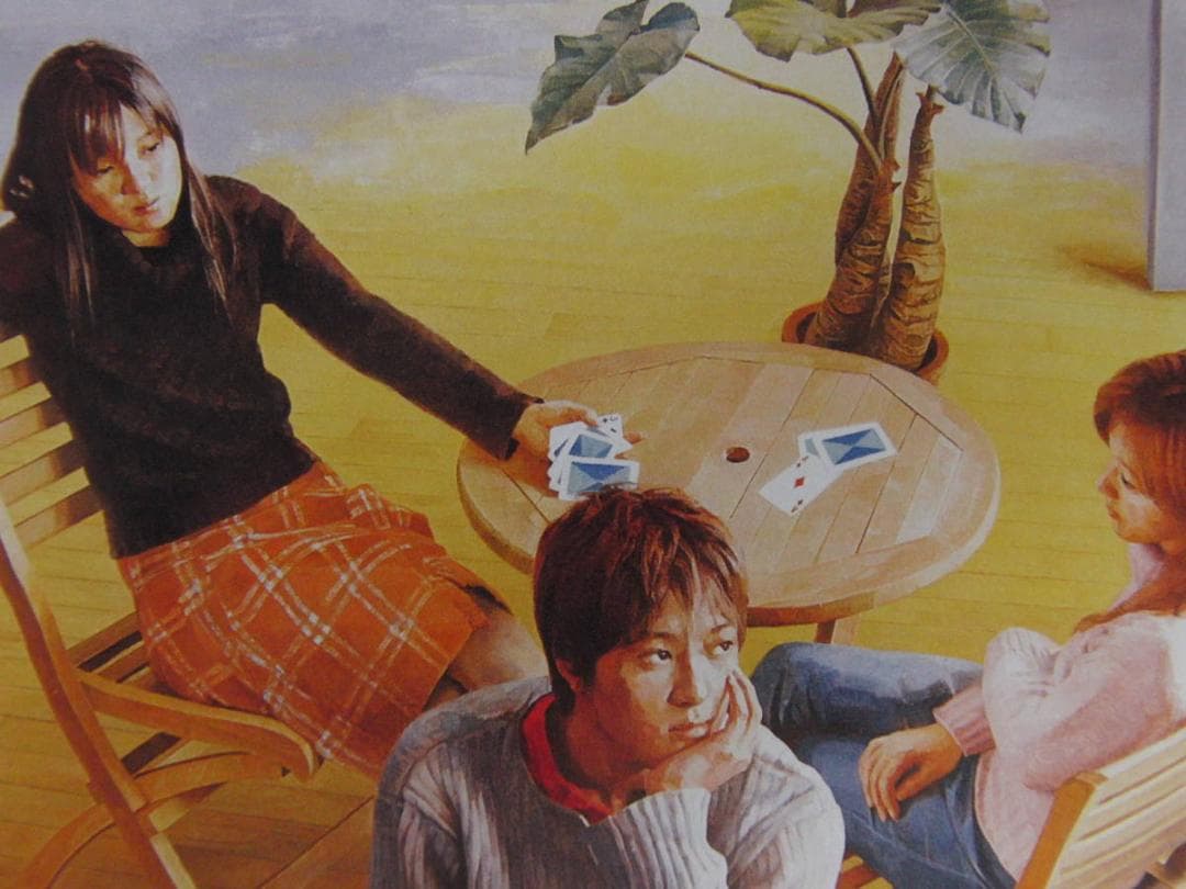 弥富節子、【時の行方】、希少な額装用画集より、新品額装付