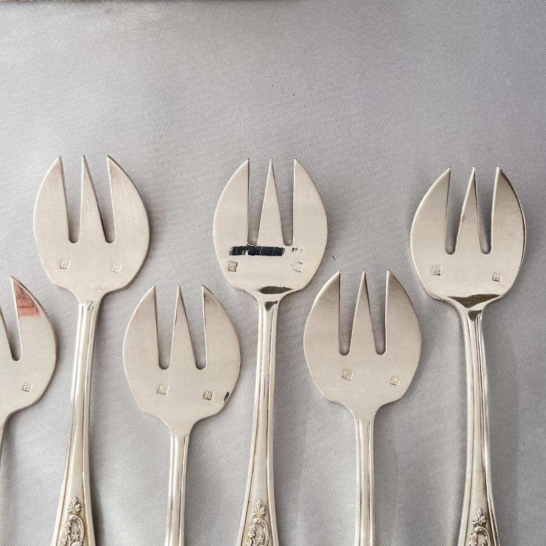 【仏蘭西】アールヌーボー オイスターフォーク 12本 13cm ケース