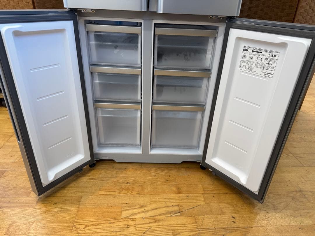 F086 AQUA ４ドア　冷蔵庫　フレンチドア　420L 2021年製