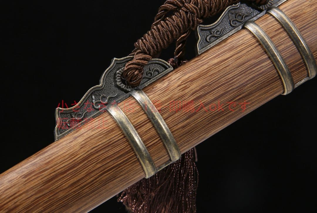 12寸花梨木唐横刀剣模様鋼  古兵器 武具 刀装具 日本刀 模造刀 居合刀