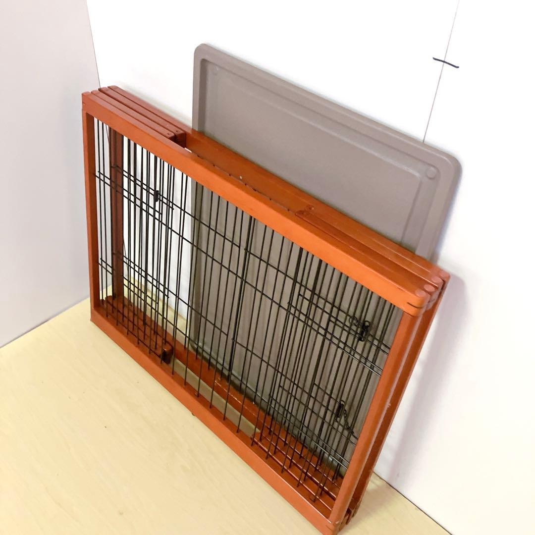 折りたたみ 木製ペットゲージ ペットサークル木製枠 95×64cm 小、中犬用