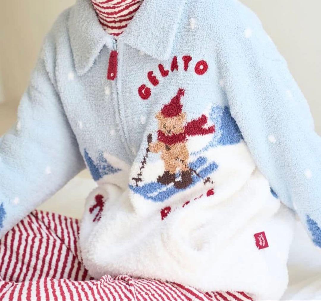 ジャラピケ　スキーベアジャガードカーディガン