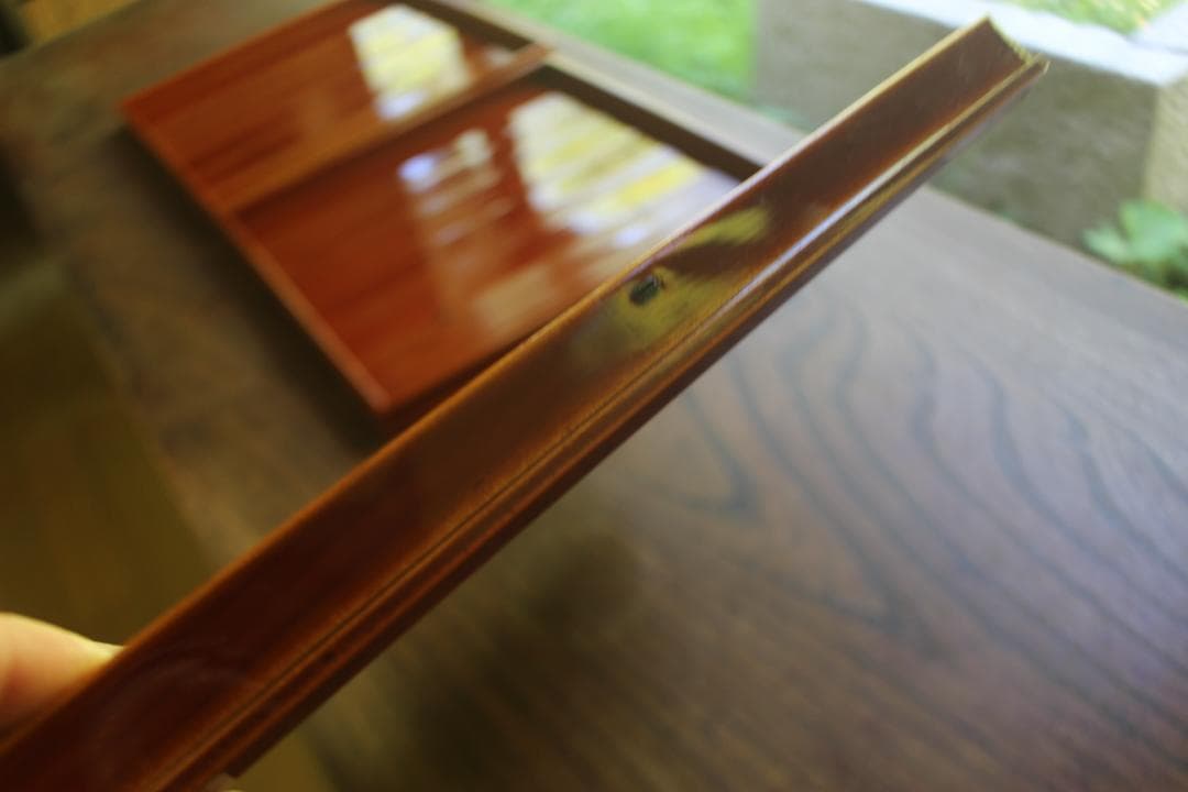 デッドストック！春慶塗の入れ子四方折敷大中小セット（検懐石盆お盆お膳